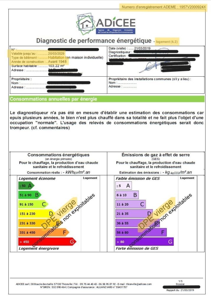 DPE 6.2 logement avant 1949